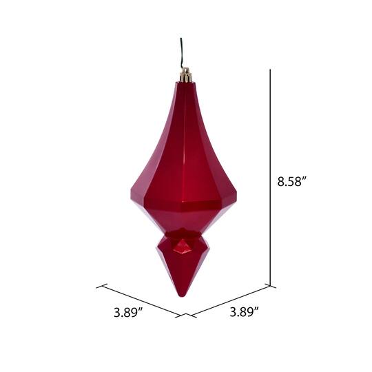 Vickerman 8.5" Red Candy Finish Diamond Finial Ornaments, 2ct.